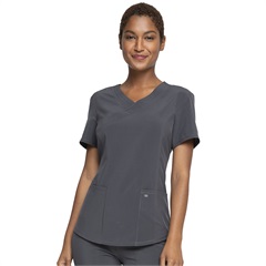CKA688, Mock Wrap Scrub Top